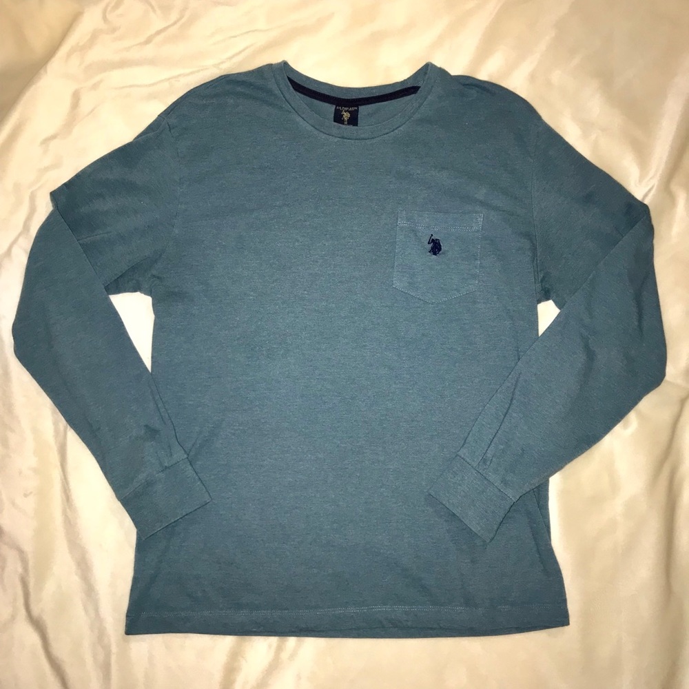 Men’s U.S. Polo Assn.  Blue Long Sleeve Pocket Tee